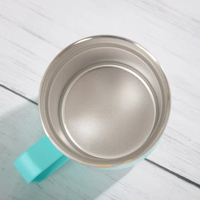 Tasse bleu turquoise vu de dessus