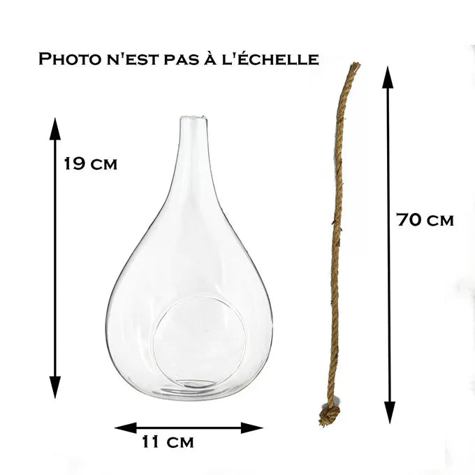 Table des tailles d'un vase avec sa corde