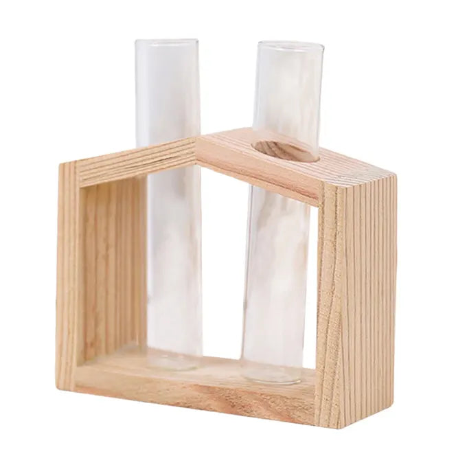 Vase tubes avec structure en bois double