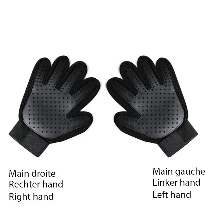 2 Gants pour retirer les poils d'animaux noirs